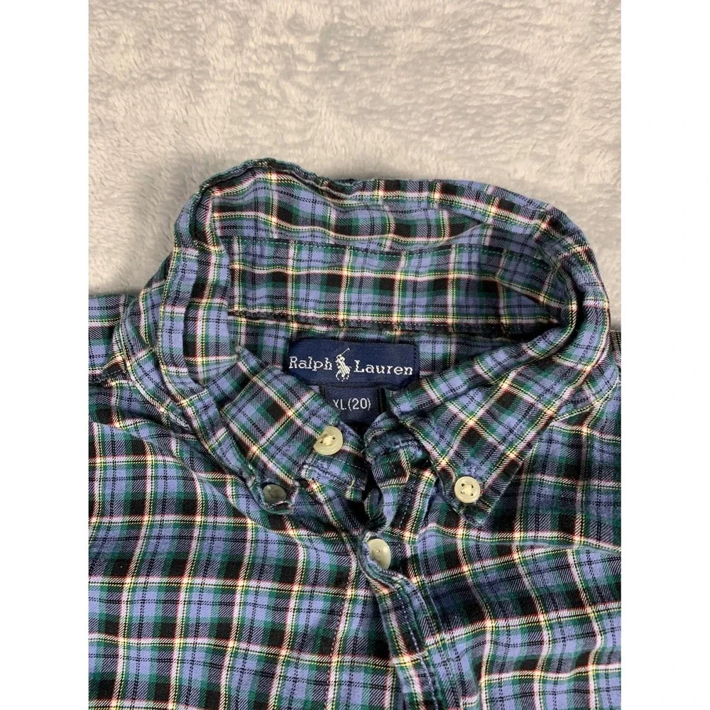 Ralph Lauren Boys XL Multicolor Button-Up Button-down Collar UP Sleeve Shirt